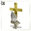 table Cross Folded Hands Praying