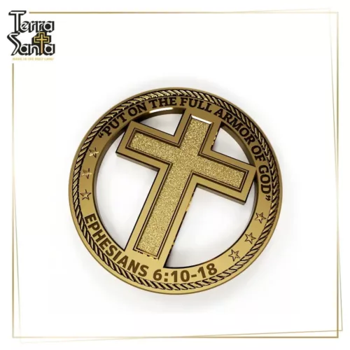 Poneos la Armadura Completa de Dios Medalla Medallón Moneda Efesios 6:10-18 Cruz