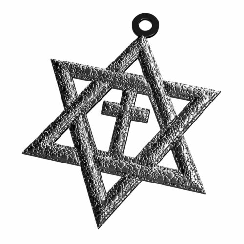 Collar judío Estrella de David Cruz Colgante Plata de Ley 925