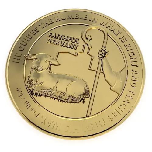 Medal Medallion He guides the humble in what is right and teaches them his way Herd Sheep