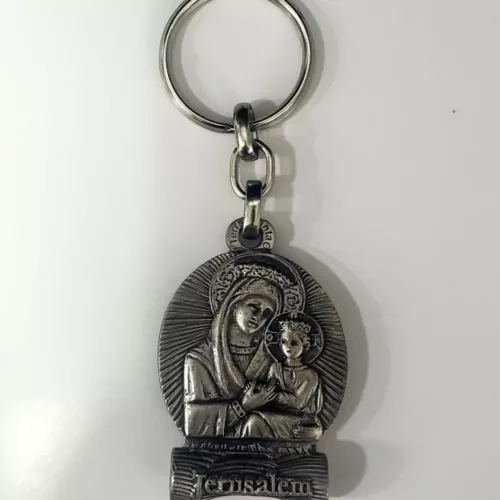 Mary and Baby Jesus Sterling SILVER Plated Keychain – Terra