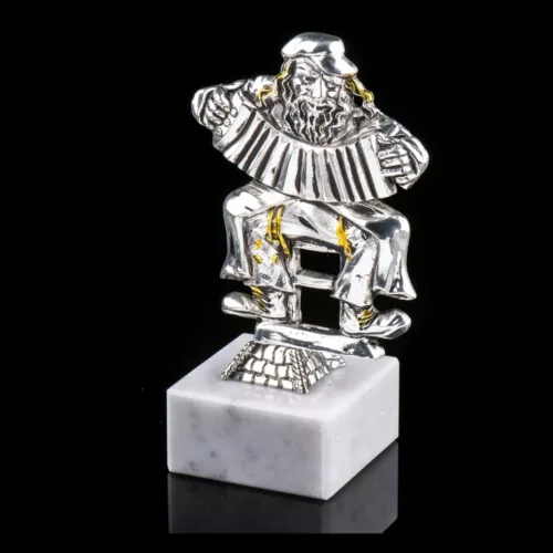 Klezemer Judío Yiddish Bailarín Músico Acordeón Estatua Decoración de Mesa