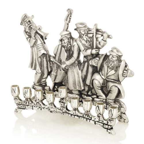 Hanukkah Menorah Yiddish "Klezmer" Dancing Musicians