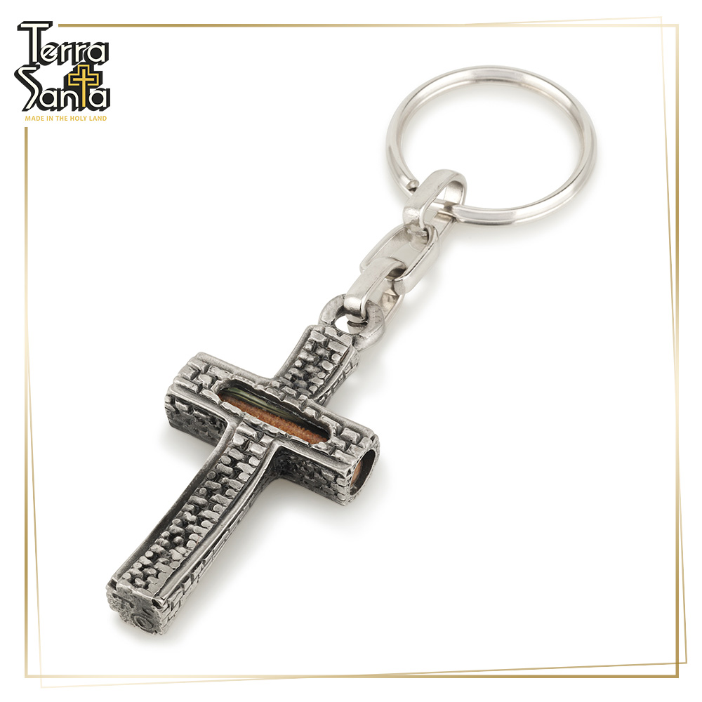 Biker Iron Cross Medieval Keychain, Keyring 925 Sterling Silver Jewelry